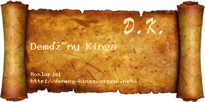 Demény Kinga névjegykártya