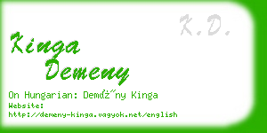 kinga demeny business card